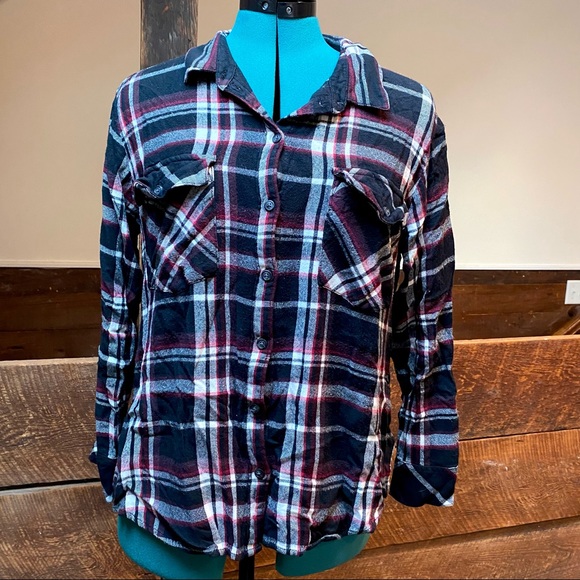 Sanctuary Boyfriend For Life Plaid Flannel Buttondown Shirt from Anthro - Picture 4 of 14